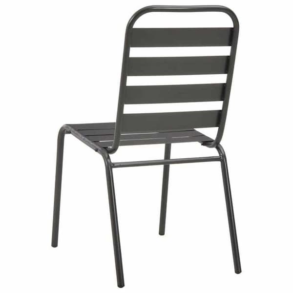 Maison Exclusive - Utomhusstolar set om 4 Design med ribbor Mörkgrå Stål