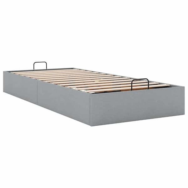 Sengestel ottoman - EKSKLUSIV HUS - 80x200 cm - Lys grå - Polyesterstof - Hydraulisk opbevaring Ljusgrått