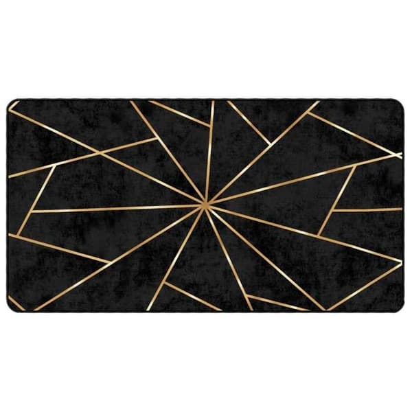 Maison Exclusive - Vaskbar sort og guld tæppe 80x150 cm