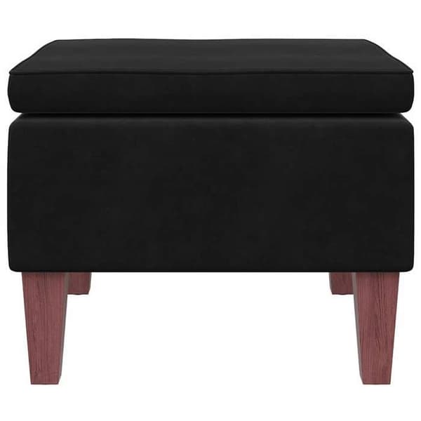 Maison Exclusive - Skammel med ben i sort træ og velour