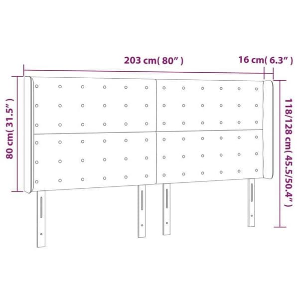 Maison Exclusive - LED Hovedgærde Creme 203x16x118/128 cm Simililæder