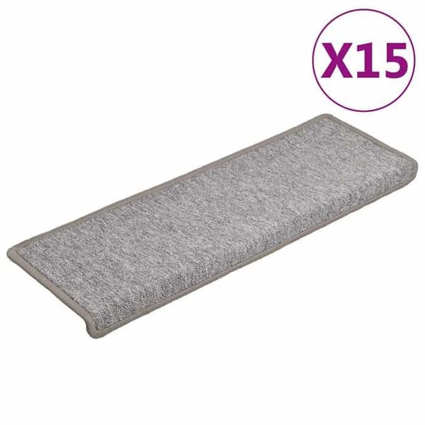 Trappe tæppe - Eksklusivt hjem - 15 stykker - 65 x 21 x 4 cm - Lys grå Ljusgrått