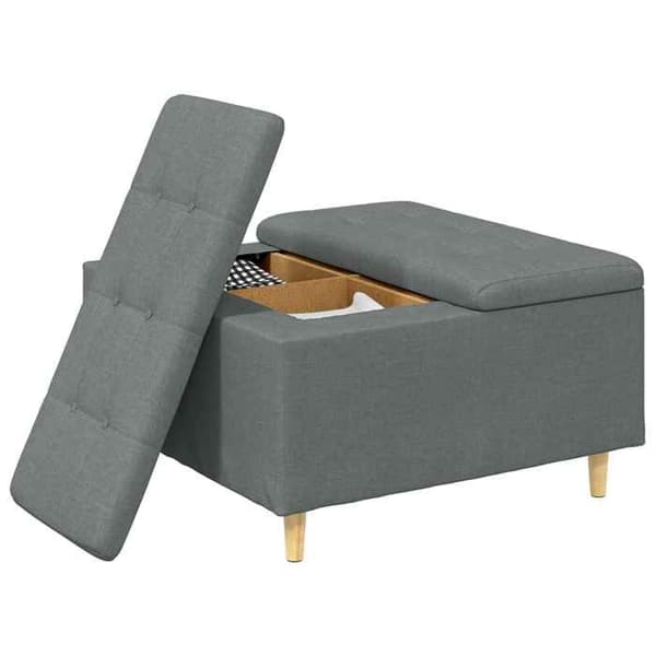 Maison Exclusive - Ottoman med förvaring Mörkgrå 80 x 80 x 45 cm tyg