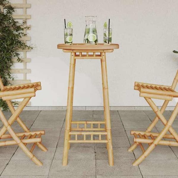 Maison Exclusive - Rund utomhusbarbord i bambu Ø55x100 cm