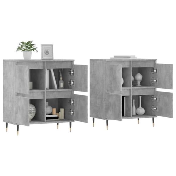 Maison Exclusive - Buffeter 2 stk grå beton ingeniørtræ betong grå