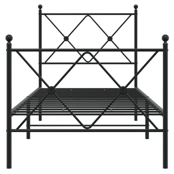 Sengestel - EKSKLUSIV HUS - 75 x 190 cm - Sort - Stål - Inkluderer lameller, opbevaring under seng Svart