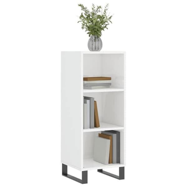 Maison Exclusive - Hvid glans buffet 34,5x32,5x90 cm ingeniørtræ