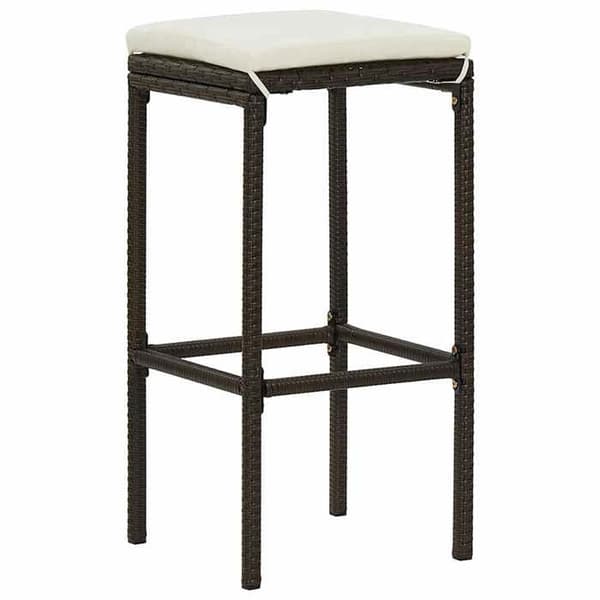 Maison Exclusive - Barstolar med kuddar, set om 6, brunt flätad resin
