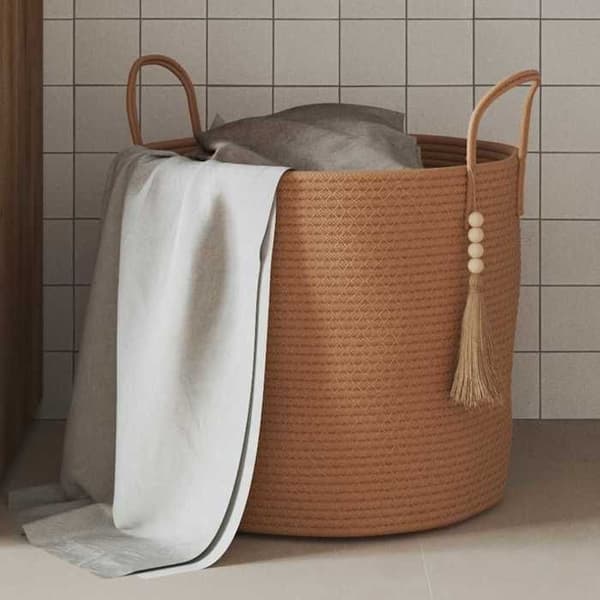 Maison Exclusive - Förvaringskorg brun Ø40x35 cm bomull brun