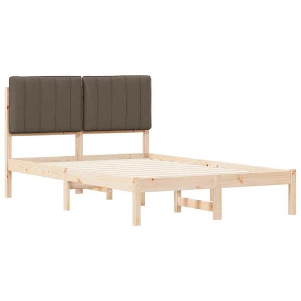 Maison Exclusive - Vuodekehys pehmustetulla päädyllä, taupe 120 x 190 cm Mol