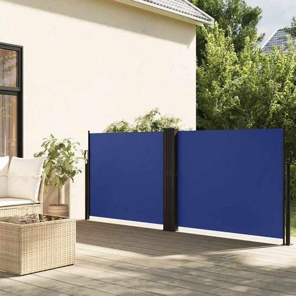 Maison Exclusive - Fällbart sidotak blått 140x600 cm Blå