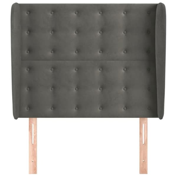 Maison Exclusive - Päätylevy korvilla Tummanharmaa 83x23x118/128 cm Sametti mörkgrå