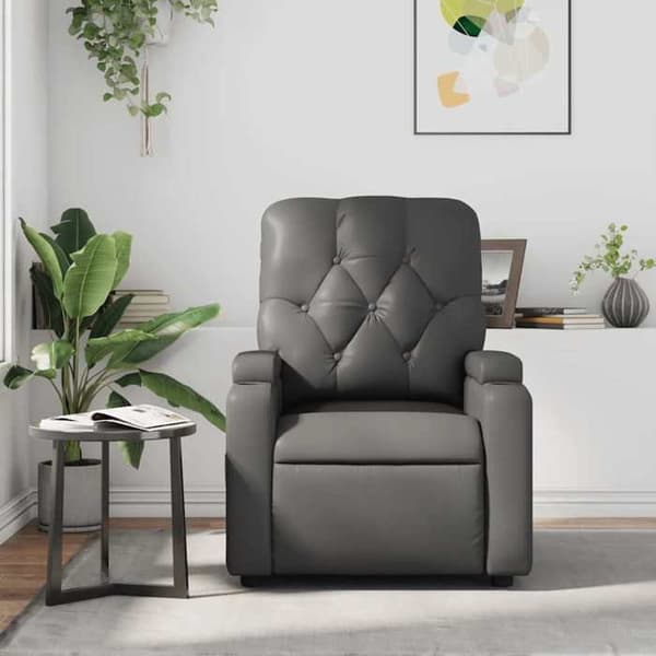 Maison Exclusive - Grå lutande massagefåtölj i konstläder
