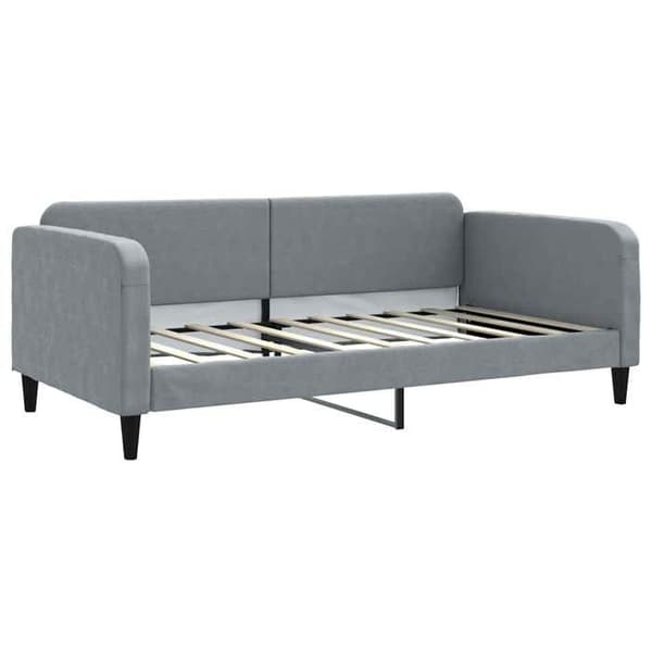 Päivävuode - EXCLUSIVE-KOTI - 100x190 cm - Alivuode - Harmaa kangas - 2 laatikkoa
