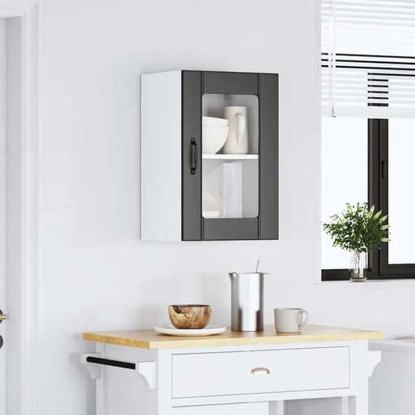 Maison Exclusive - Köksskåp med glasdörr Lucca svart