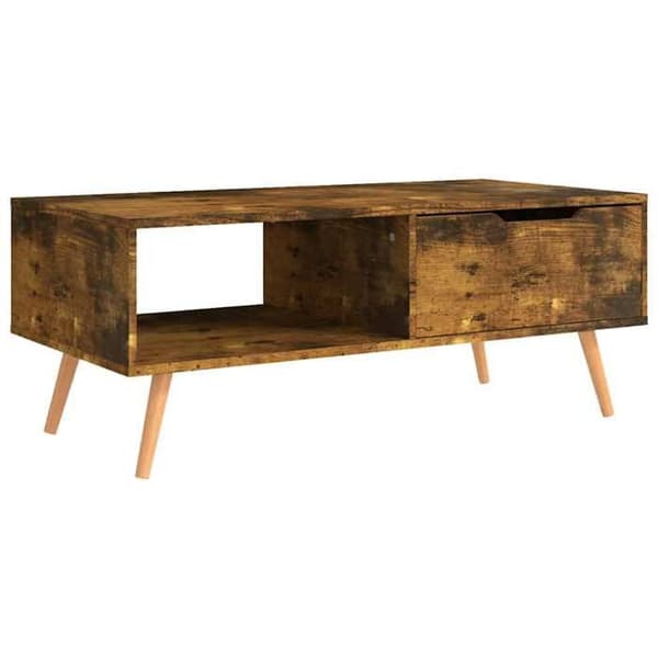 Bord - EKSKLUSIV HUS - Røget eg - 100 x 49,5 x 43 cm - Ingeniørtræ - Rektangulær Rökt ek