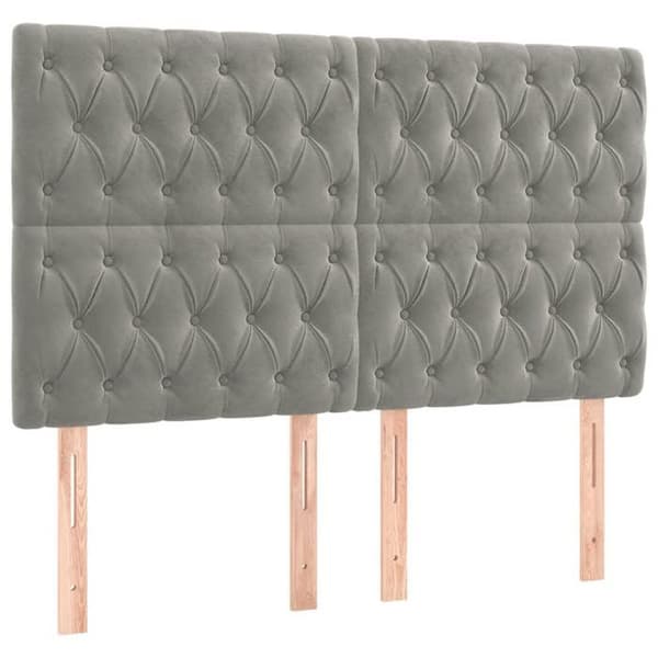 Maison Exclusive - Hovedgærde Lys Grå 160x7x118/128 cm Velour Ljusgrått