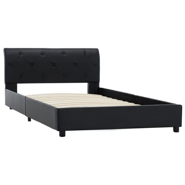 Sengestel - Eksklusivt Hus - Sort - Syntetisk Læder - 100 x 200 cm Svart