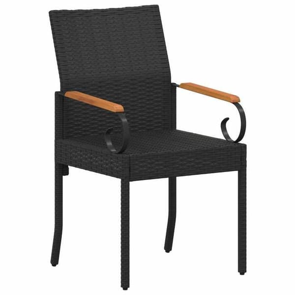 Maison Exclusive - Trädgårdsstolar 4 st Svart och vit kräm