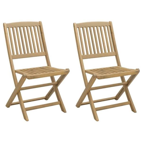 Maison Exclusive - Fällbara stolar set om 2 57x48,5x90 cm i massiv akaciaträ Ej specificerat