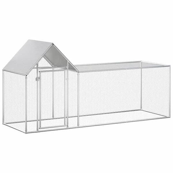 Maison Exclusive - Hönshus 3 x 1 x 1,5 m Galvaniserat stål Silver