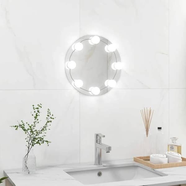 Maison Exclusive - Udenramme vægspejl med LED-lamper Rund Glas