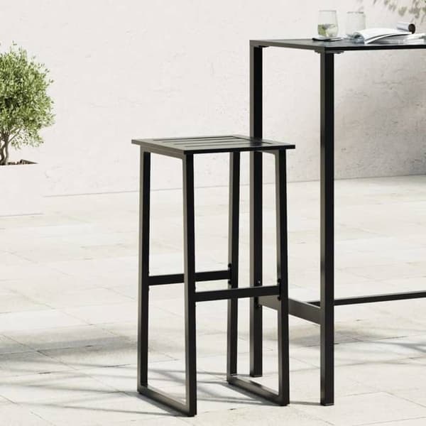 Maison Exclusive - Barstolar set om 2 svart pulverlackerad stål