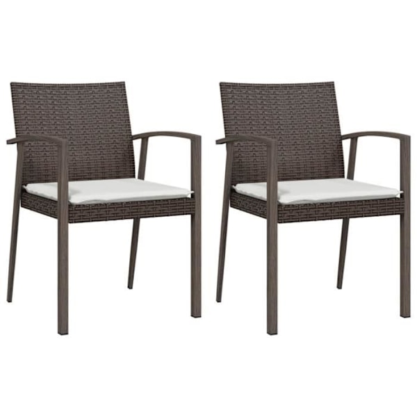 Havemøbellensæt - Brun - 3 pcs - Fletresin - Stål - Komfortabel og vejrbestandig Brun