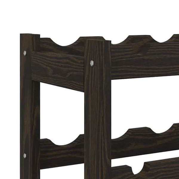 Maison Exclusive - Flaskeholder til 30 flasker sort solid fyrretræ Svart
