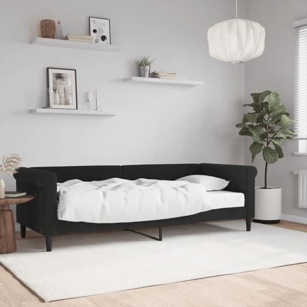 Maison Exclusive - Päivävuode mustalla patjalla 80x200 cm sametti