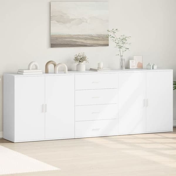 Maison Exclusive - 3 stk. Buffet Hvid Ingeniørtræ Vit