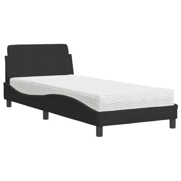 Maison Exclusive - Dover musta sänky patjalla 90x190 cm sametti Svart