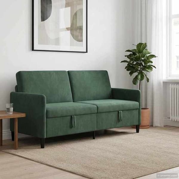 Maison Exclusive - Soffa med förvaring Grön Hav 192 x 78 x 87 cm Polyester