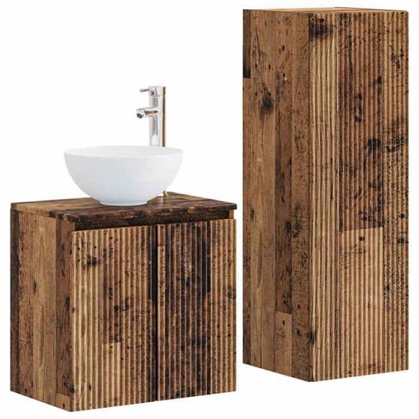 Maison Exclusive - Set med badrumsinredning 2 delar Antik trä