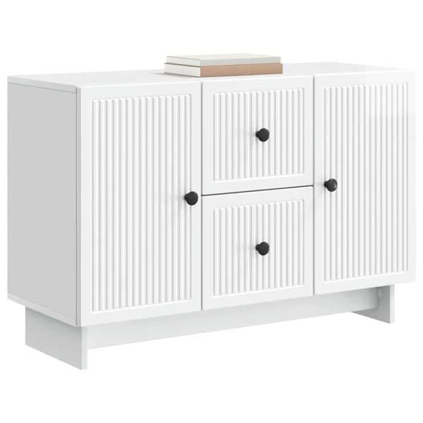 Maison Exclusive - Hvid glans buffet 89 x 34,5 x 60 cm Ingeniørtræ