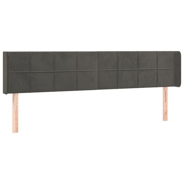 Maison Exclusive - Päätylevy korvilla Tummanharmaa 183x16x78/88 cm Sametti mörkgrå