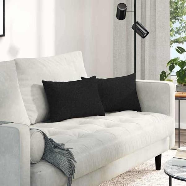 Sofa puder - EKSKLUSIV HUS - 2 stk - 50 x 30 cm - Sort - Lynlås betræk Svart