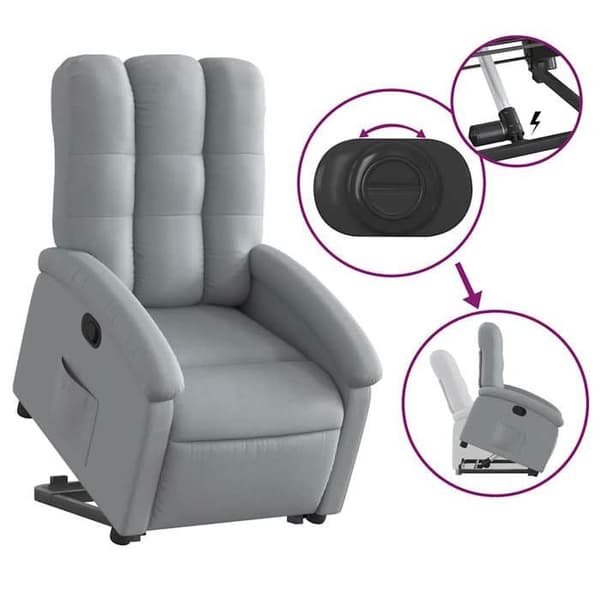 Maison Exclusive - Lätt grå recliner i tyg ljusgrått