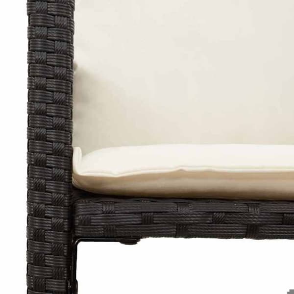 Maison Exclusive - Havebar sæt 7 dele med sorte polyrattan puder Svart