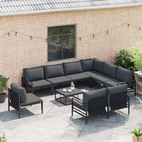 Maison Exclusive - 9 osan musta terassikalustesarja