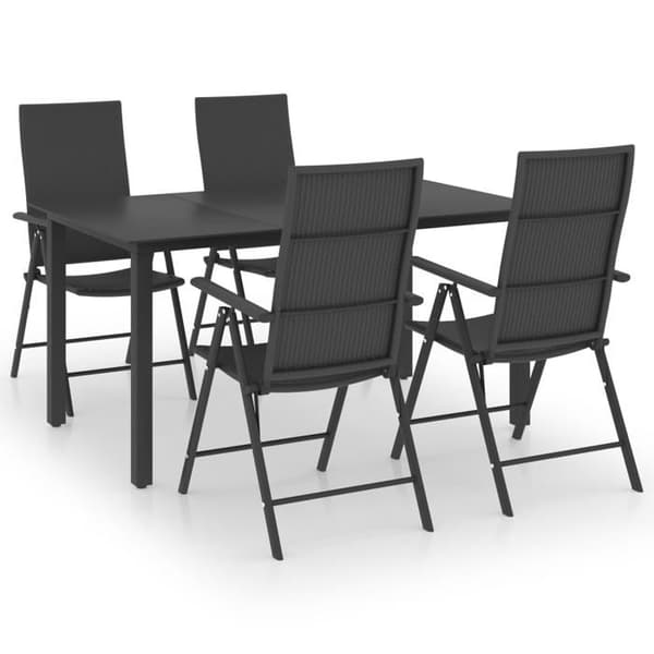 Maison Exclusive - Have spisebordssæt 5 dele sort Svart