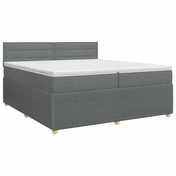 Maison Exclusive - Boxspring-sänky tummanharmaalla patjalla 200 x 200 cm Kangas Mörkgrå