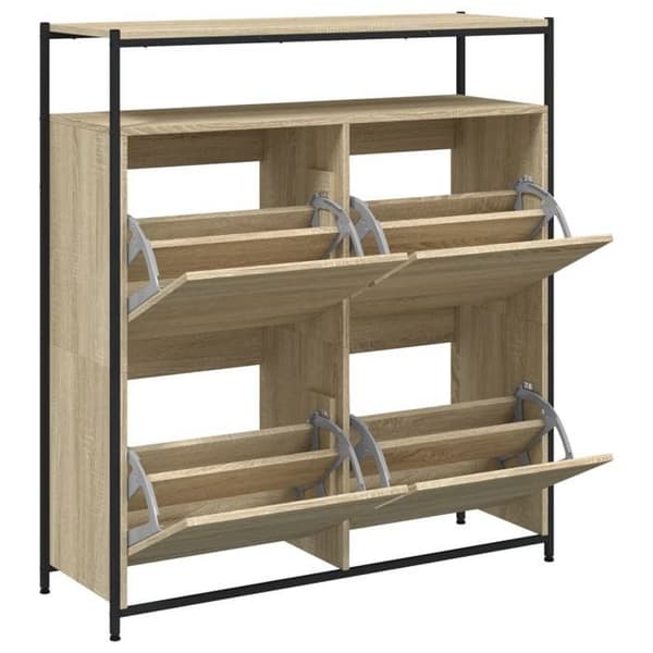 Maison Exclusive - Skoskab med 4 foldbare skuffer i sonoma eg