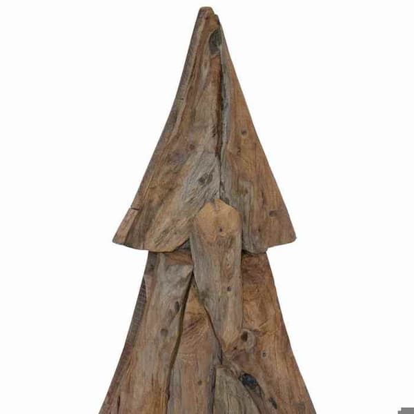 Maison Exclusive - Juletræ med brun støtte 121 cm i solid teaktræ