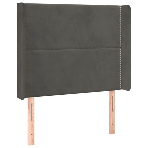 Maison Exclusive - LED-päätyharso Tummanharmaa 93x16x118/128 cm Sametti mörkgrå