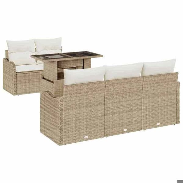 Trädgårdsmöbler - EXKLUSIVT HUS - Modulär - Beige - Flätad polyrotting - 6 delar beige