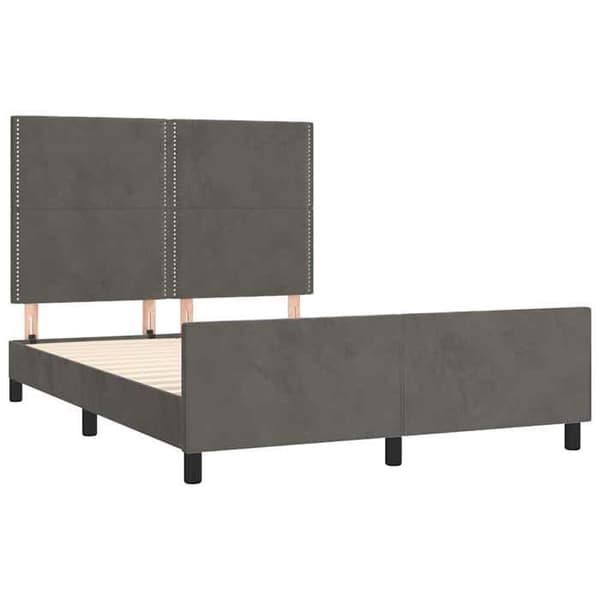Maison Exclusive - Sängram utan madrass mörkgrå 140x190 cm sammet