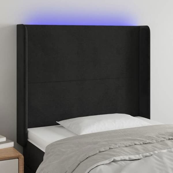 Maison Exclusive - LED-päätymustalla 93x16x118/128 cm sametti svart