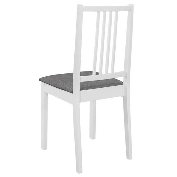 Maison Exclusive - Matstolar med kuddar, set om 2, vit, solid trä vitt och grått