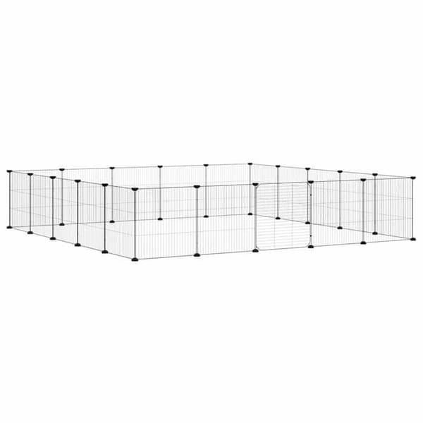 Maison Exclusive - 20-panelers kæledyrbur med sort dør 35x35 cm